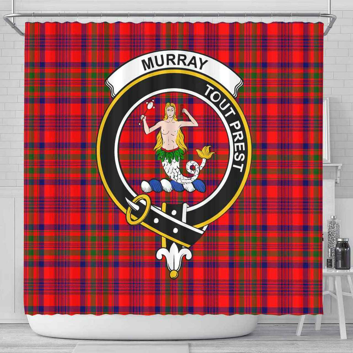 Murray (of Dysart) Tartan Crest Shower Curtain