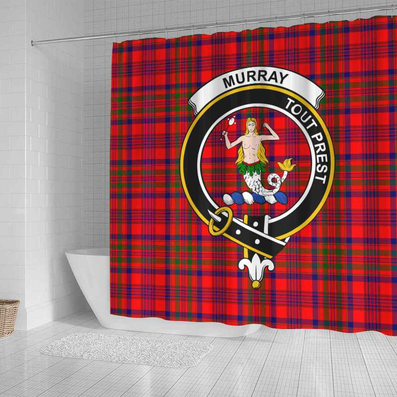 Murray (of Dysart) Tartan Crest Shower Curtain