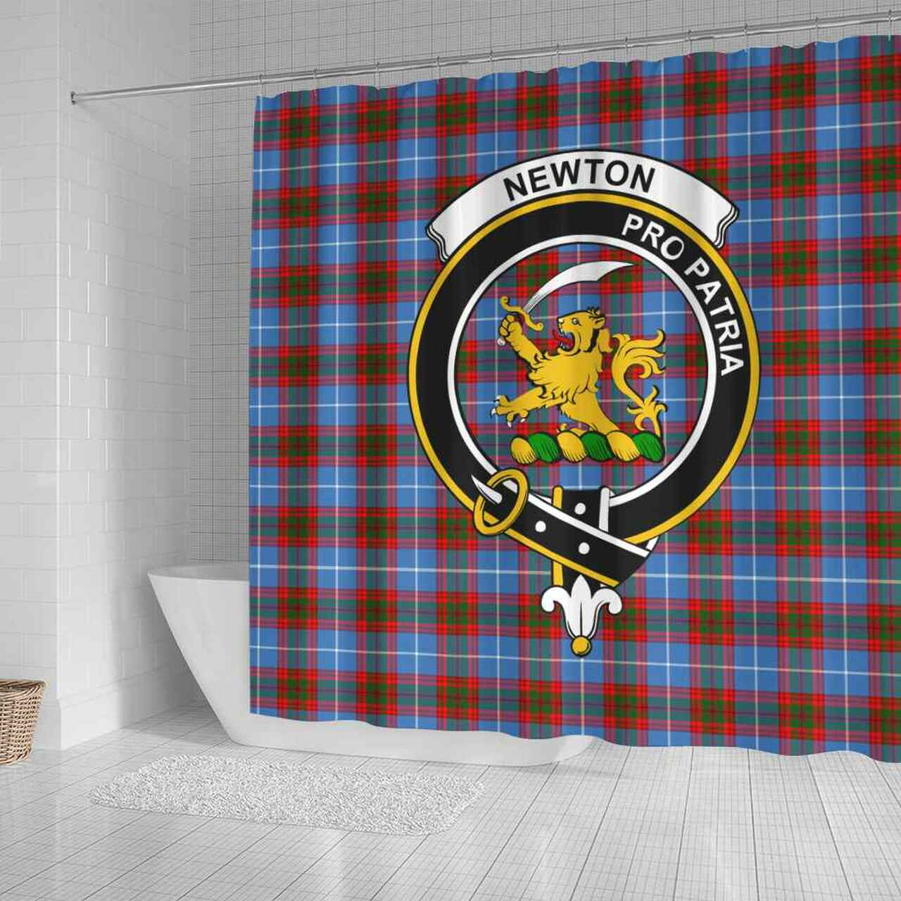 Newton Tartan Crest Shower Curtain