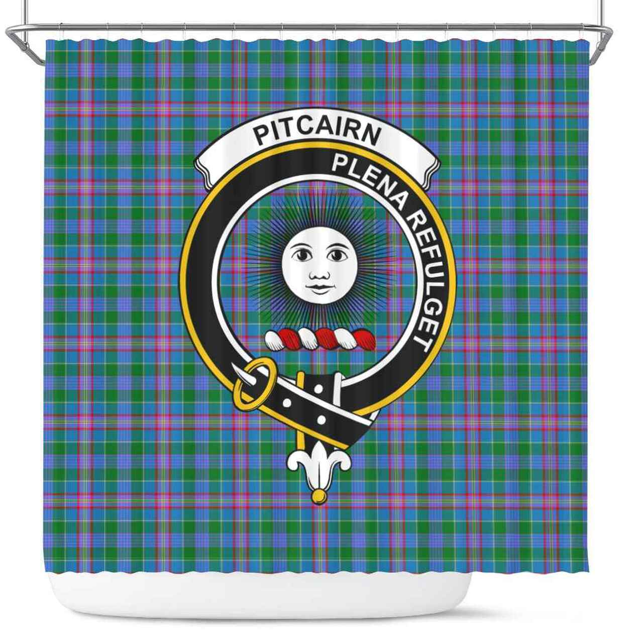 Pitcairn Tartan Crest Shower Curtain