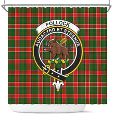 Pollock Tartan Crest Shower Curtain