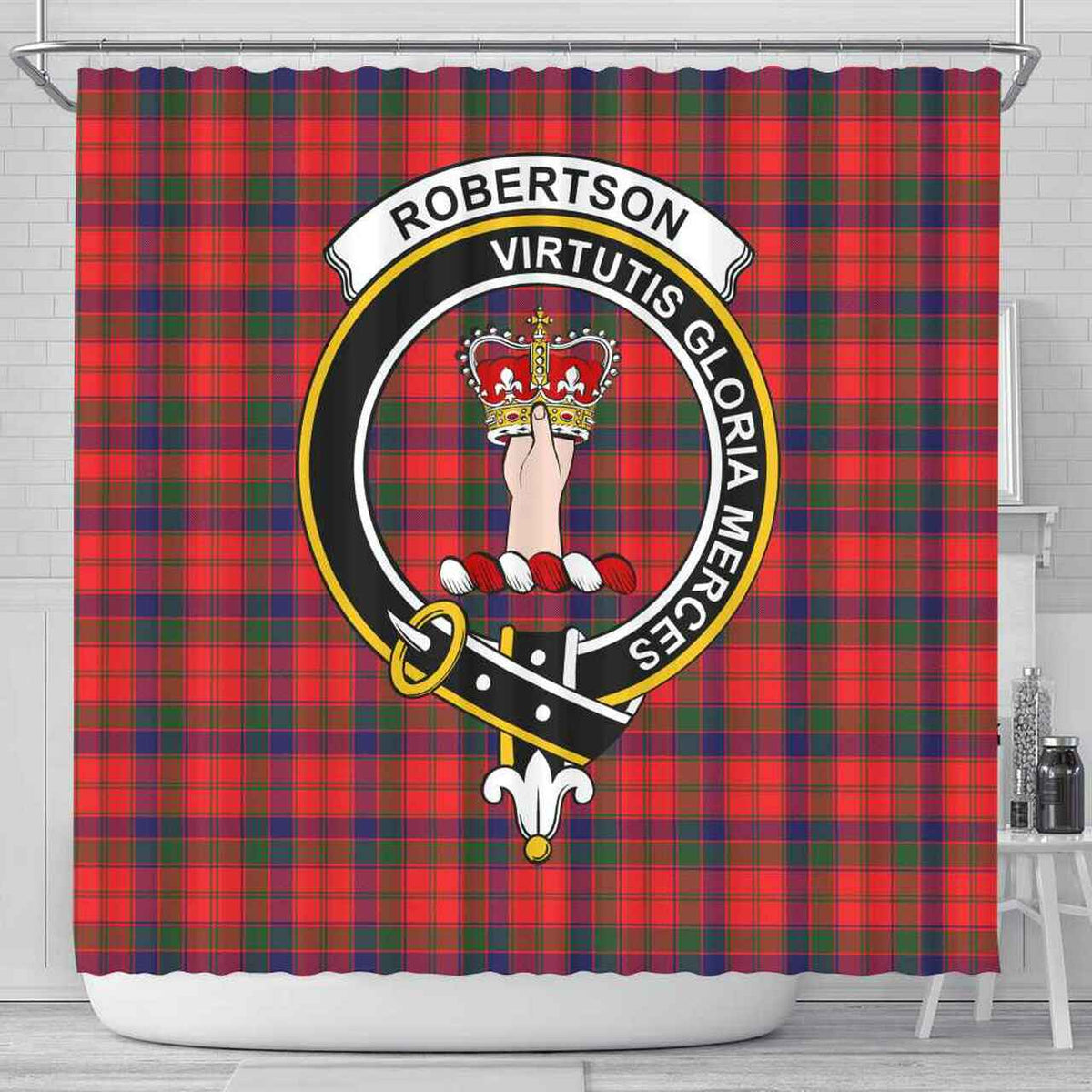 Robertson Tartan Crest Shower Curtain