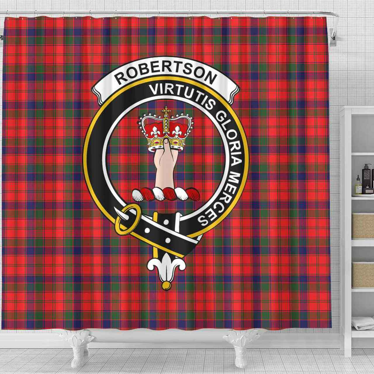 Robertson Tartan Crest Shower Curtain