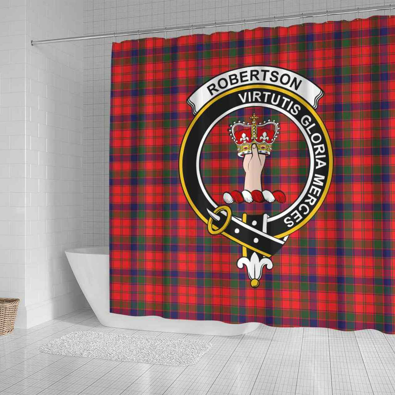 Robertson Tartan Crest Shower Curtain