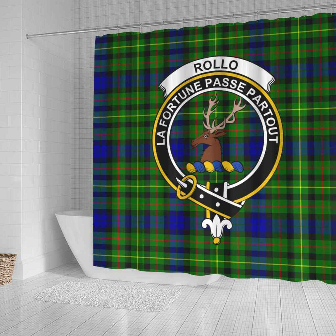 Rollo Tartan Crest Shower Curtain