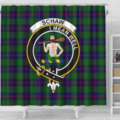 Schaw (of Sauchie) Tartan Crest Shower Curtain