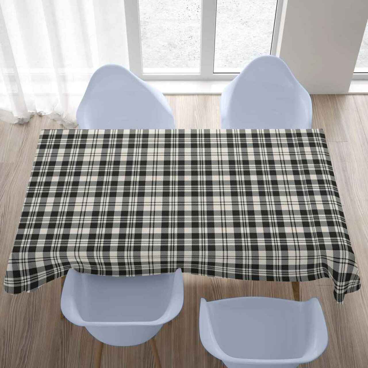 Scott Black & White Ancient Tartan Tablecloth