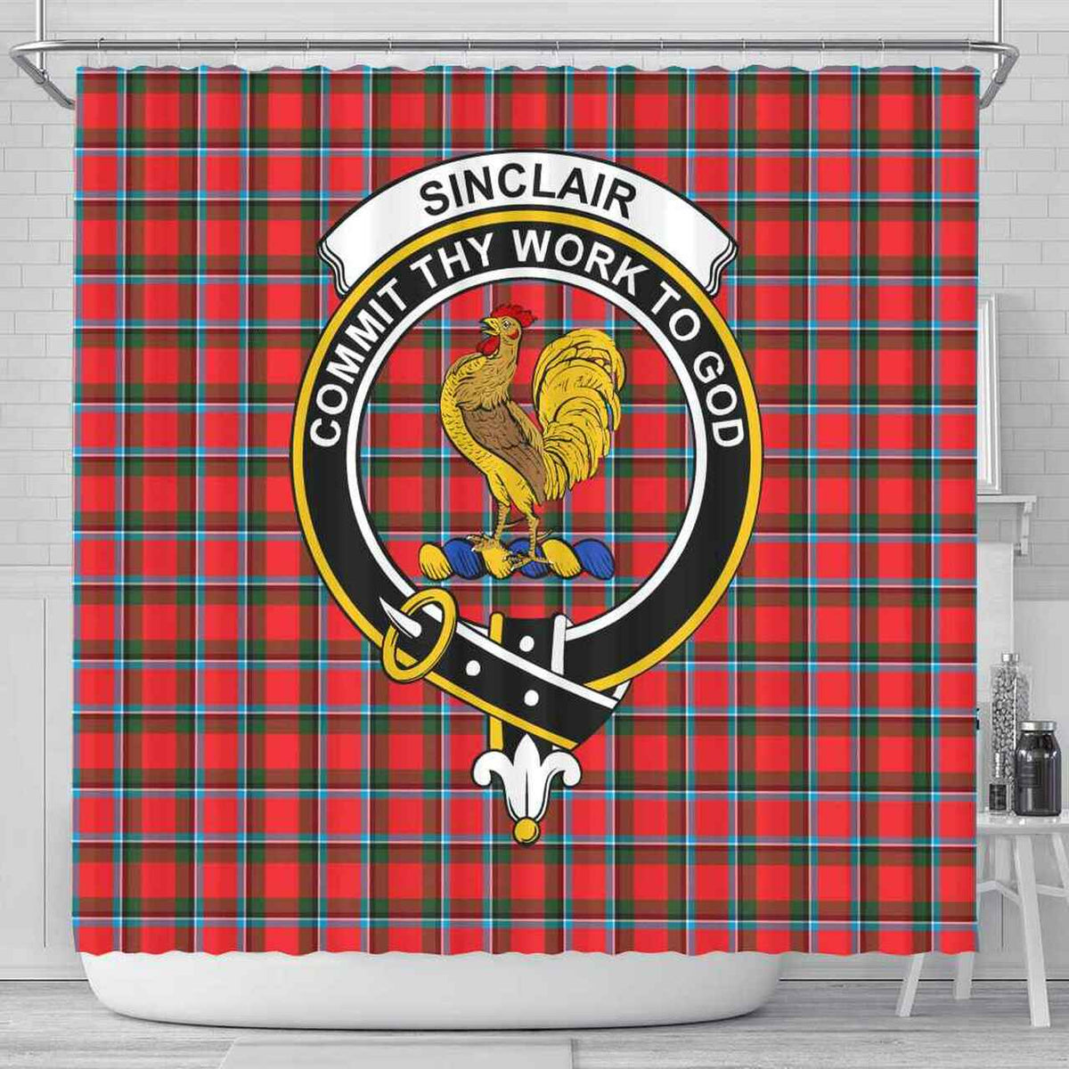 Sinclair Tartan Crest Shower Curtain