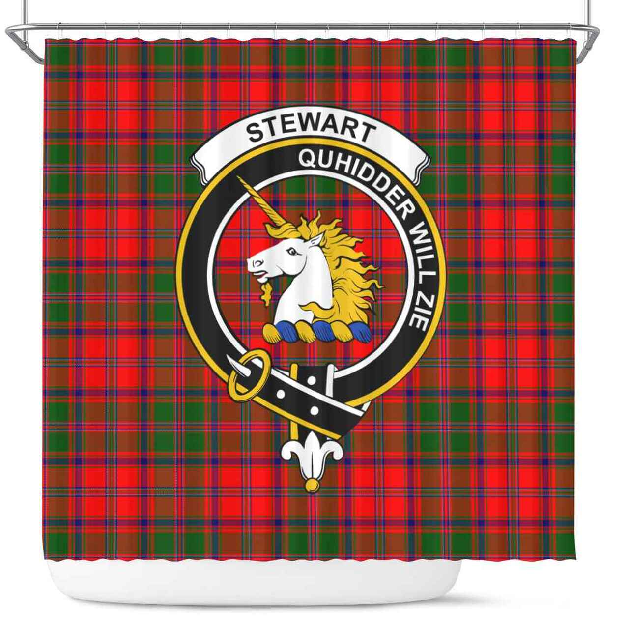 Stewart (of Appin) Tartan Crest Shower Curtain