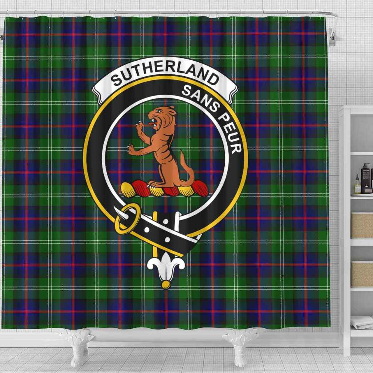 Sutherland II Tartan Crest Shower Curtain