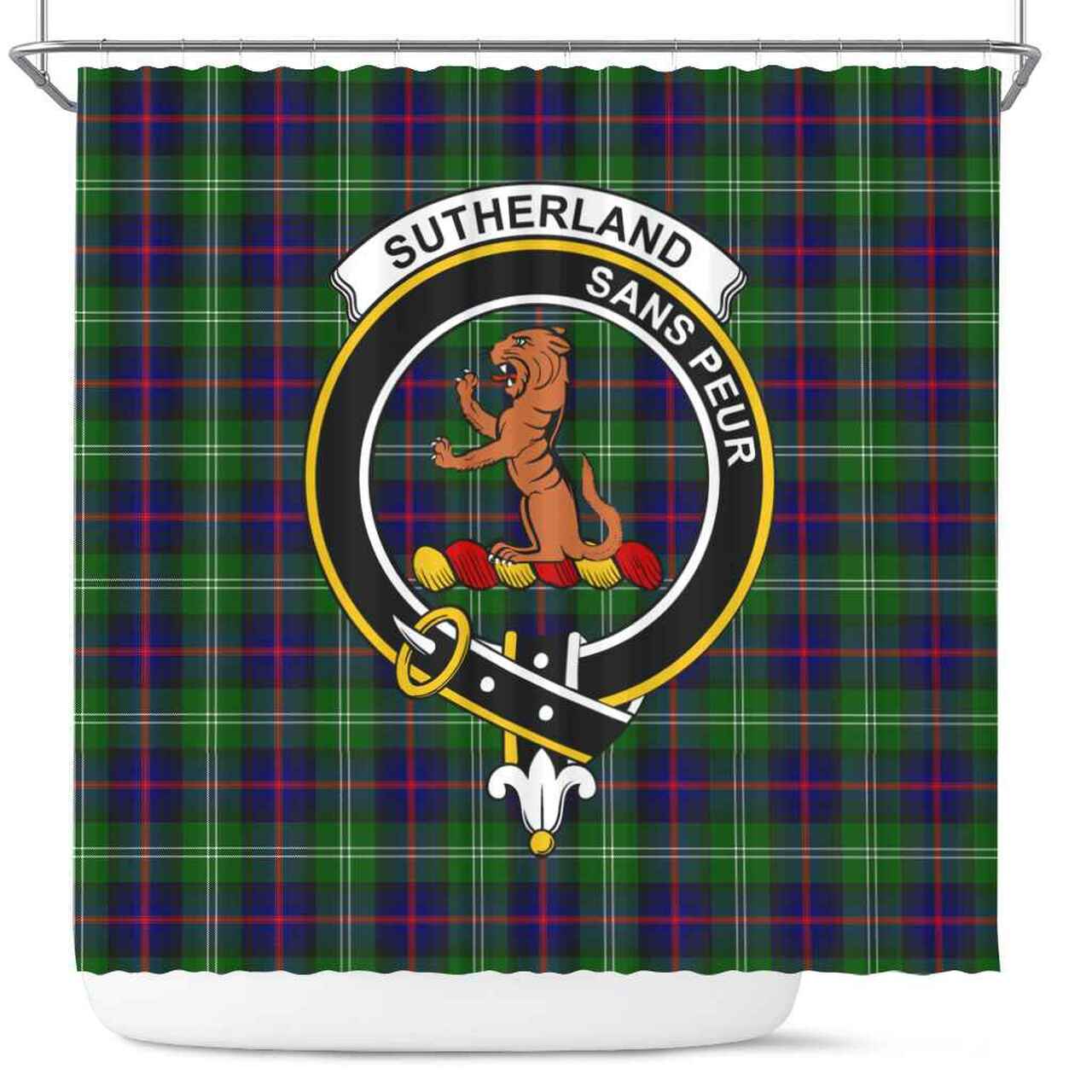 Sutherland II Tartan Crest Shower Curtain