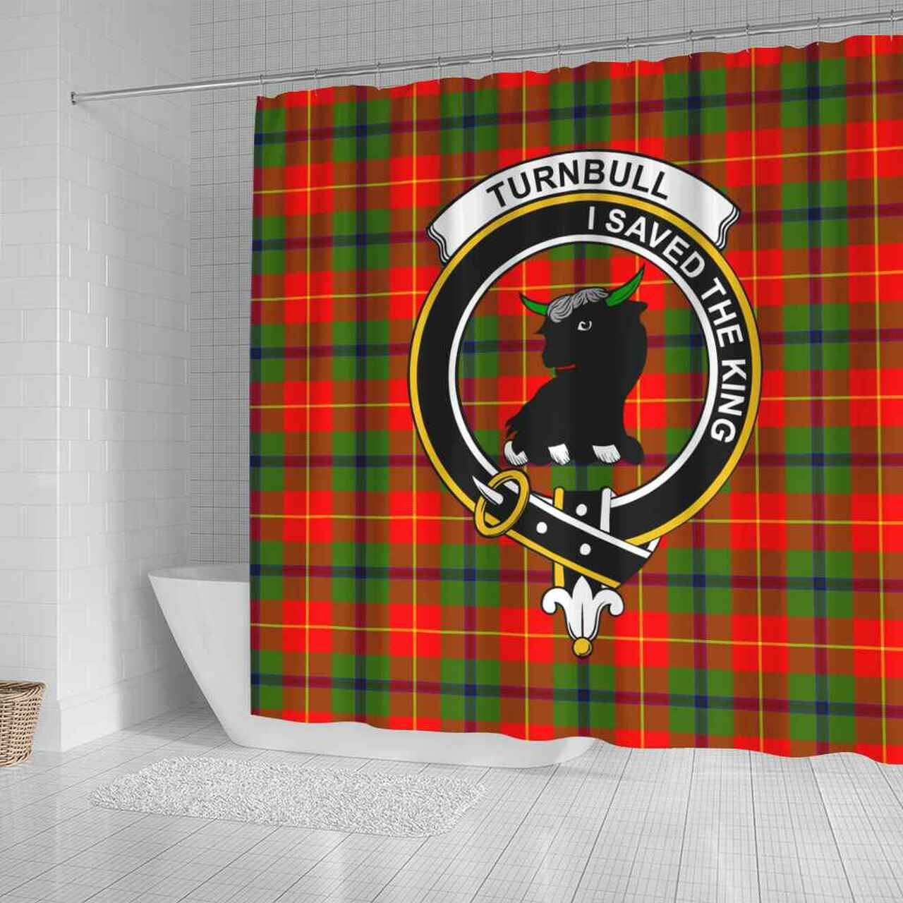 Turnbull Tartan Crest Shower Curtain