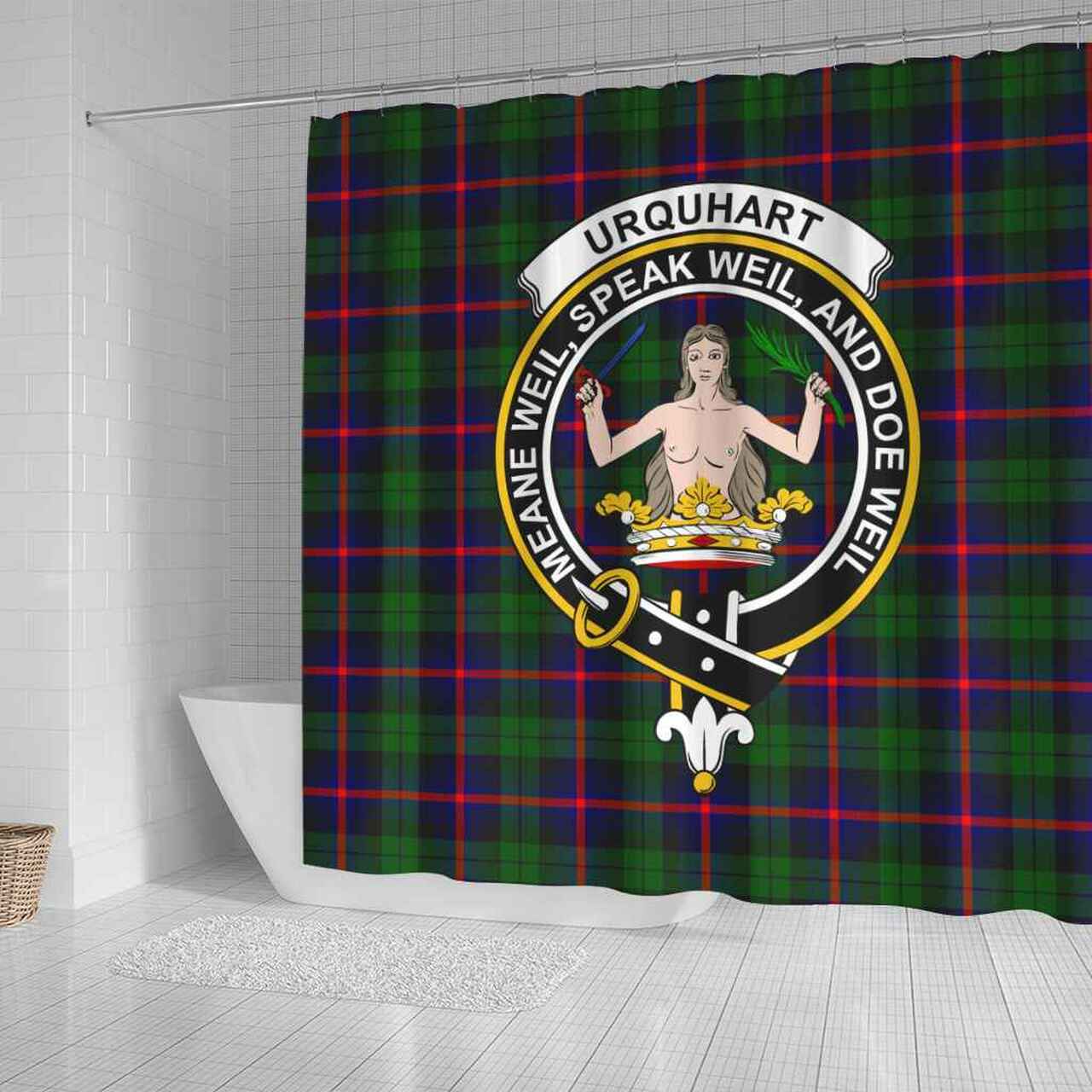 Urquhart Tartan Crest Shower Curtain