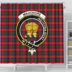 Wauchope (or Waugh) Tartan Crest Shower Curtain