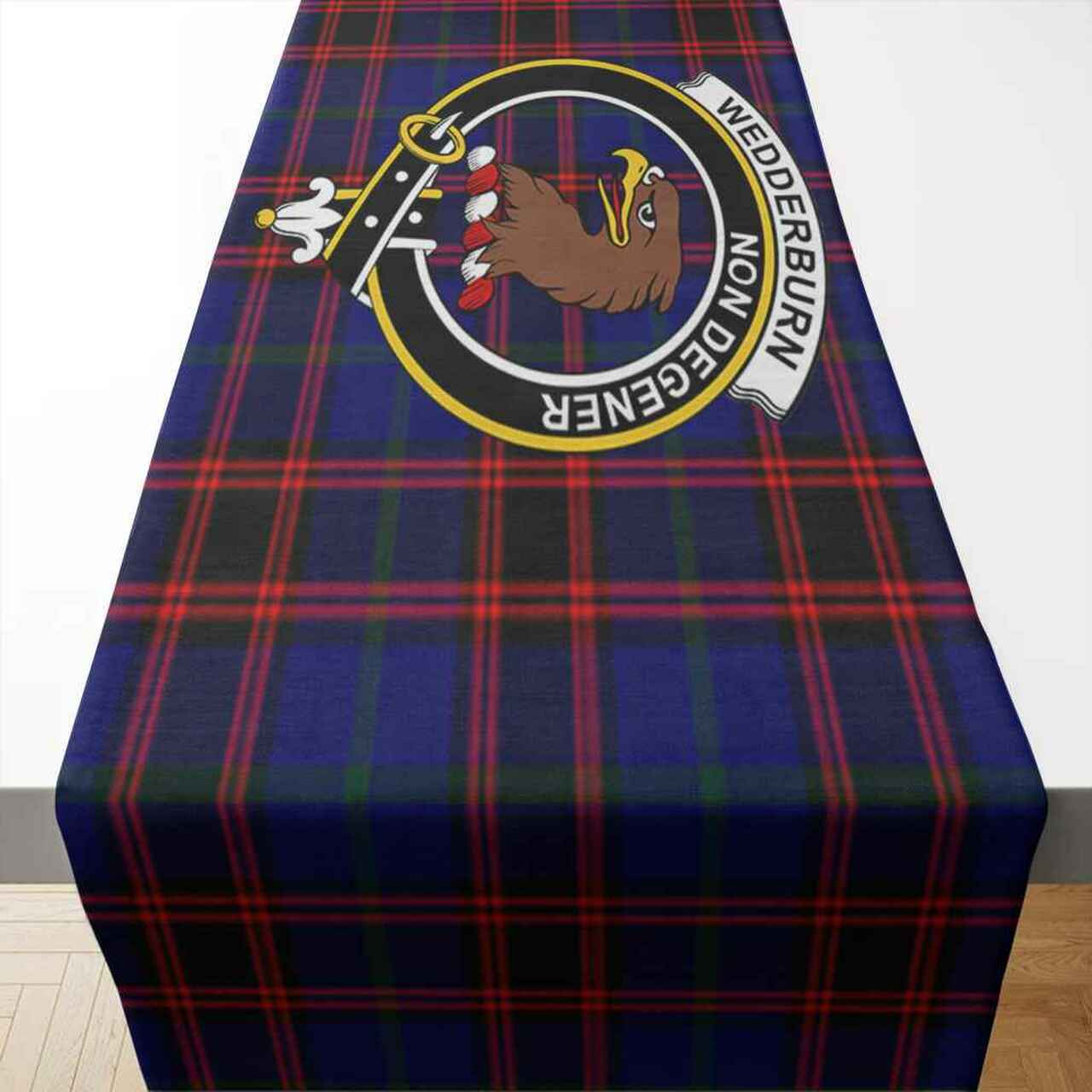 Wedderburn Tartan Crest Table Runner - Cotton table runner