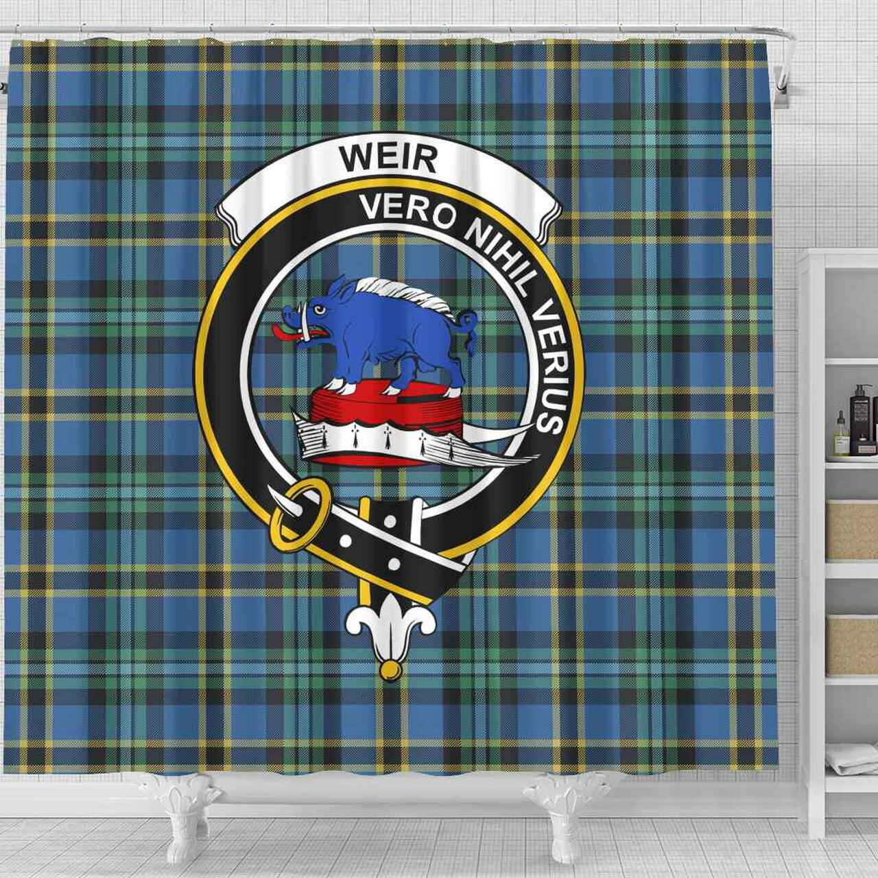 Weir Tartan Crest Shower Curtain