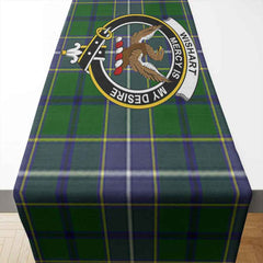 Wishart Tartan Crest Table Runner - Cotton table runner