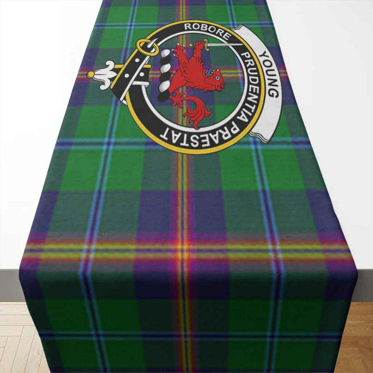 Young Tartan Crest Table Runner - Cotton table runner