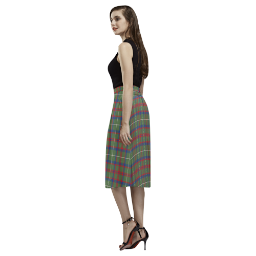 Shaw Green Modern Tartan Aoede Crepe Skirt