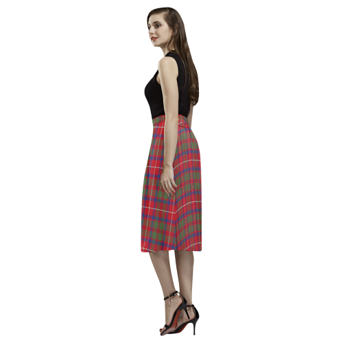 Shaw Red Modern Tartan Aoede Crepe Skirt