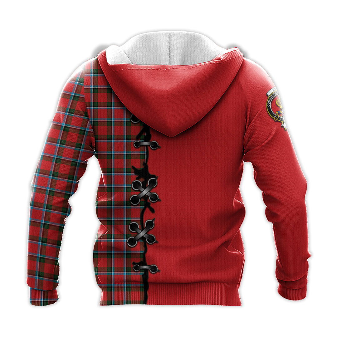 Sinclair Modern Tartan Hoodie - Lion Rampant And Celtic Thistle Style