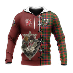 Skene Modern Tartan Hoodie - Lion Rampant And Celtic Thistle Style