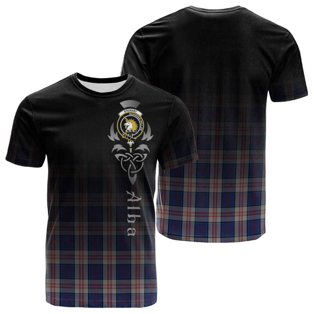 Stewart Of Appin Hunting Dress Tartan Crest T-shirt - Alba Celtic Style