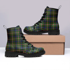 Reid Green Tartan Leather Boots