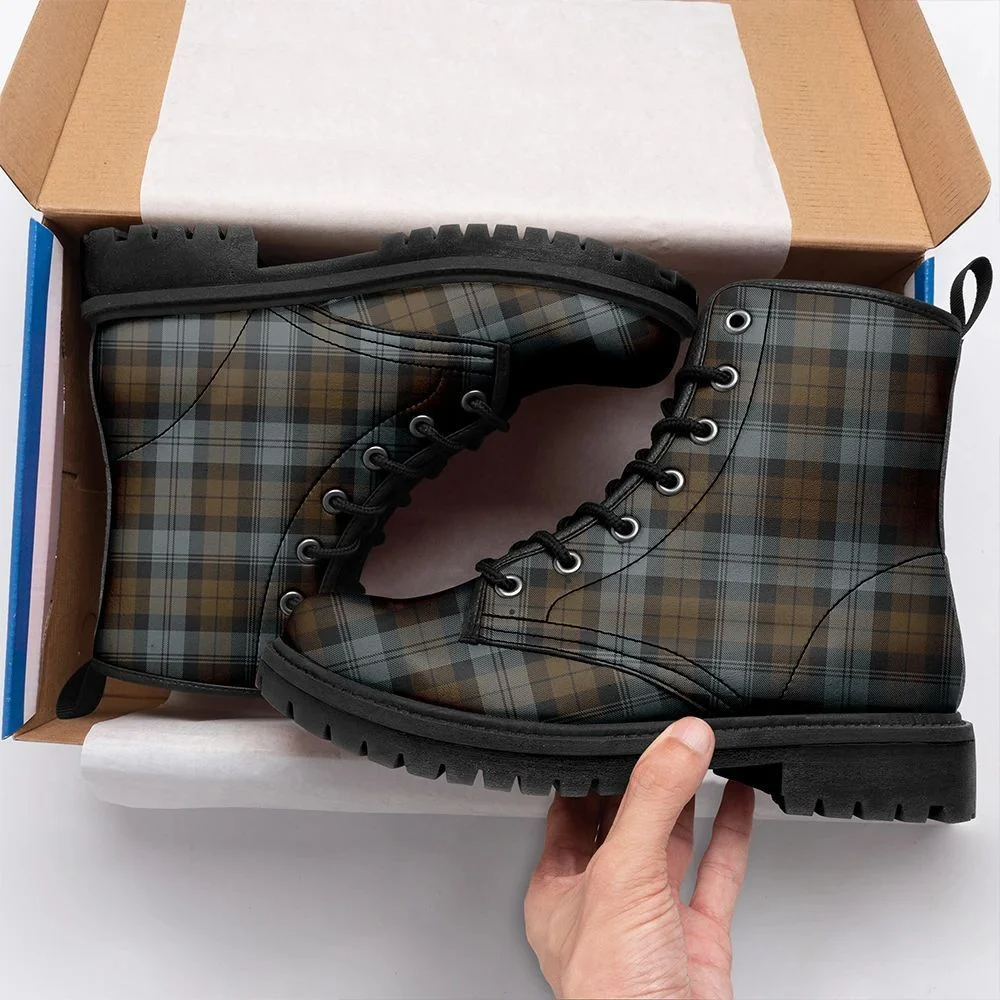 Blackwatch Weathered Tartan Leather Boots