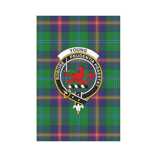 Young Modern Tartan Crest Garden Flag