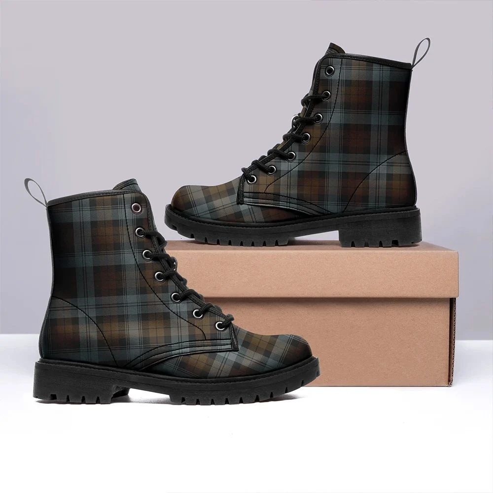 Blackwatch Weathered Tartan Leather Boots