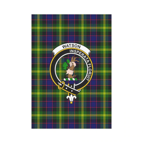 Watson Modern Tartan Crest Garden Flag