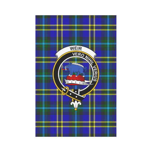 Weir Modern Tartan Crest Garden Flag