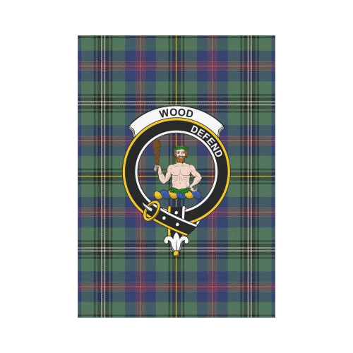 Wood Tartan Crest Garden Flag