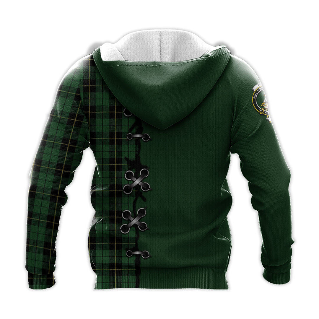 Wallace Hunting Tartan Hoodie - Lion Rampant And Celtic Thistle Style