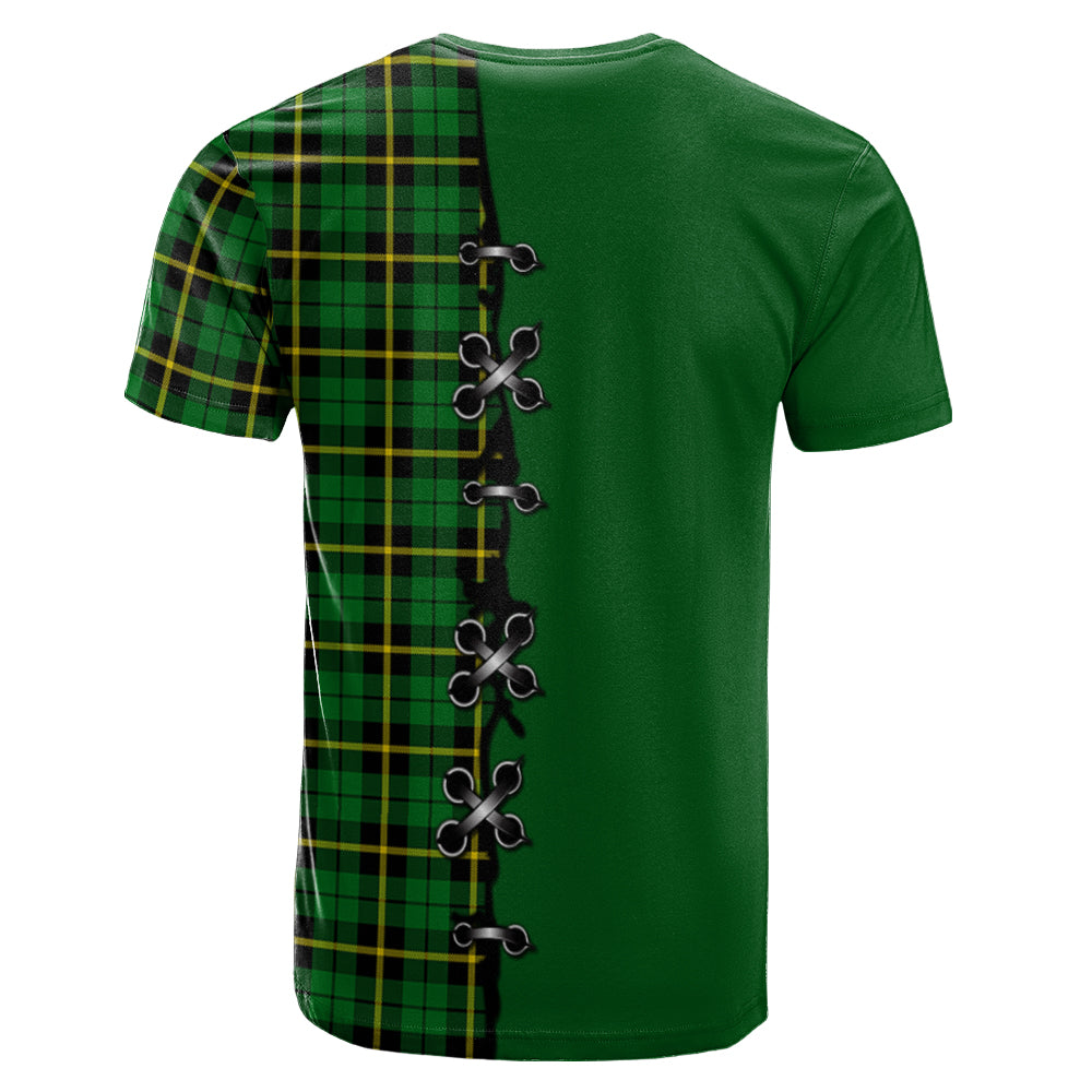 Wallace Hunting Green Tartan T-shirt - Lion Rampant And Celtic Thistle Style