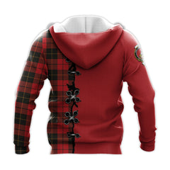 Wallace Weathered Tartan Hoodie - Lion Rampant And Celtic Thistle Style