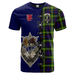 Watson Modern Tartan T-shirt - Lion Rampant And Celtic Thistle Style