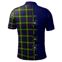 Watson Modern Tartan Polo Shirt - Lion Rampant And Celtic Thistle Style