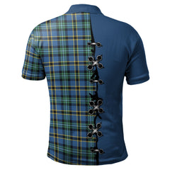 Weir Ancient Tartan Polo Shirt - Lion Rampant And Celtic Thistle Style