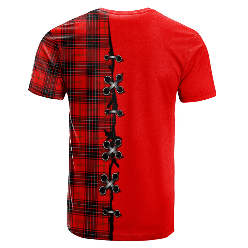 Wemyss Modern Tartan T-shirt - Lion Rampant And Celtic Thistle Style