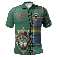 Whitelaw Tartan Polo Shirt - Lion Rampant And Celtic Thistle Style